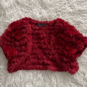 Bcbg rabbit fur evening stole